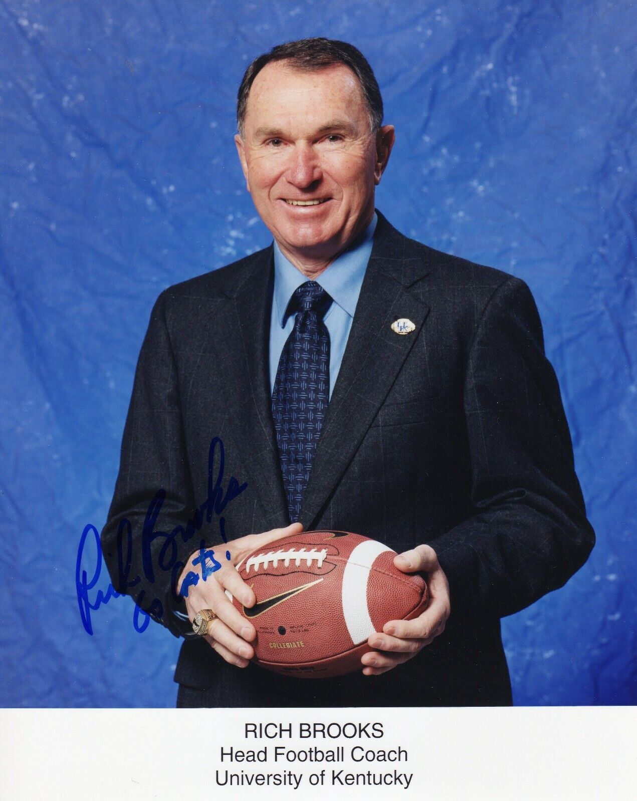 RICH BROOKS AUTOGRAPH, AMERICAN FOOTBALL, UNIV of KENTUCKY