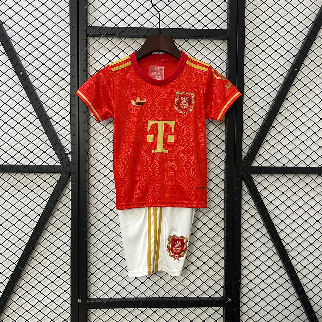 25/26 Bayern Munich 125th Anniversary Kids Kit Football Jersey Thai Quality
