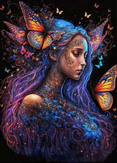  Butterfly Fairy 40*55CM (Canvas)AB Round Drill Diamond Painting gbfke