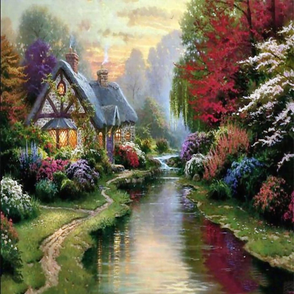 Diamond Painting - Full Round - Forest House(30*30cm)