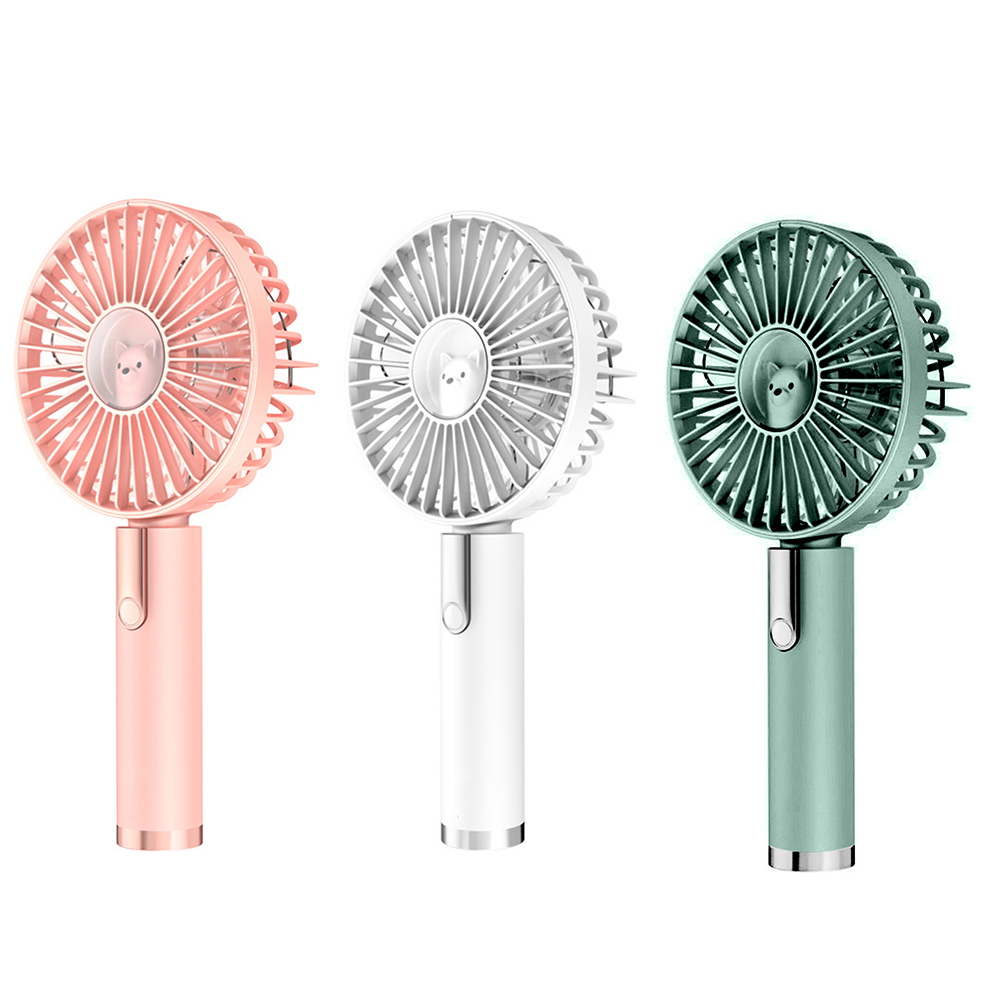 

Portable Mini Handheld Fan USB Rechargeable 3 Gears Wind Speed Quiet Cooler, Pink, 501 Original