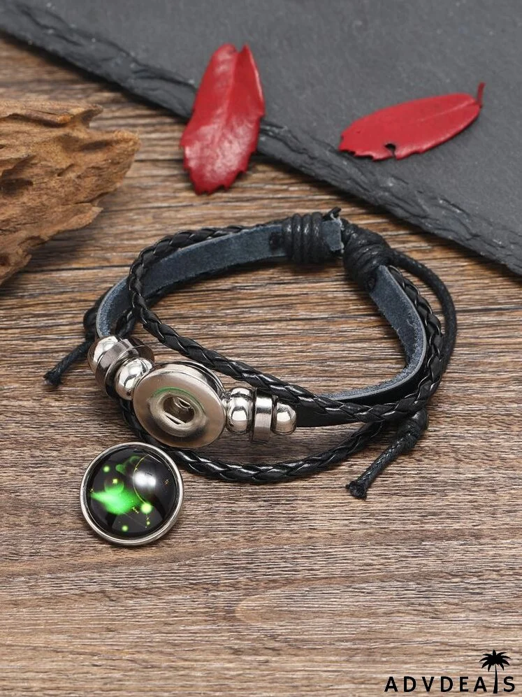 Aries Symbol Print Layered Bracelet