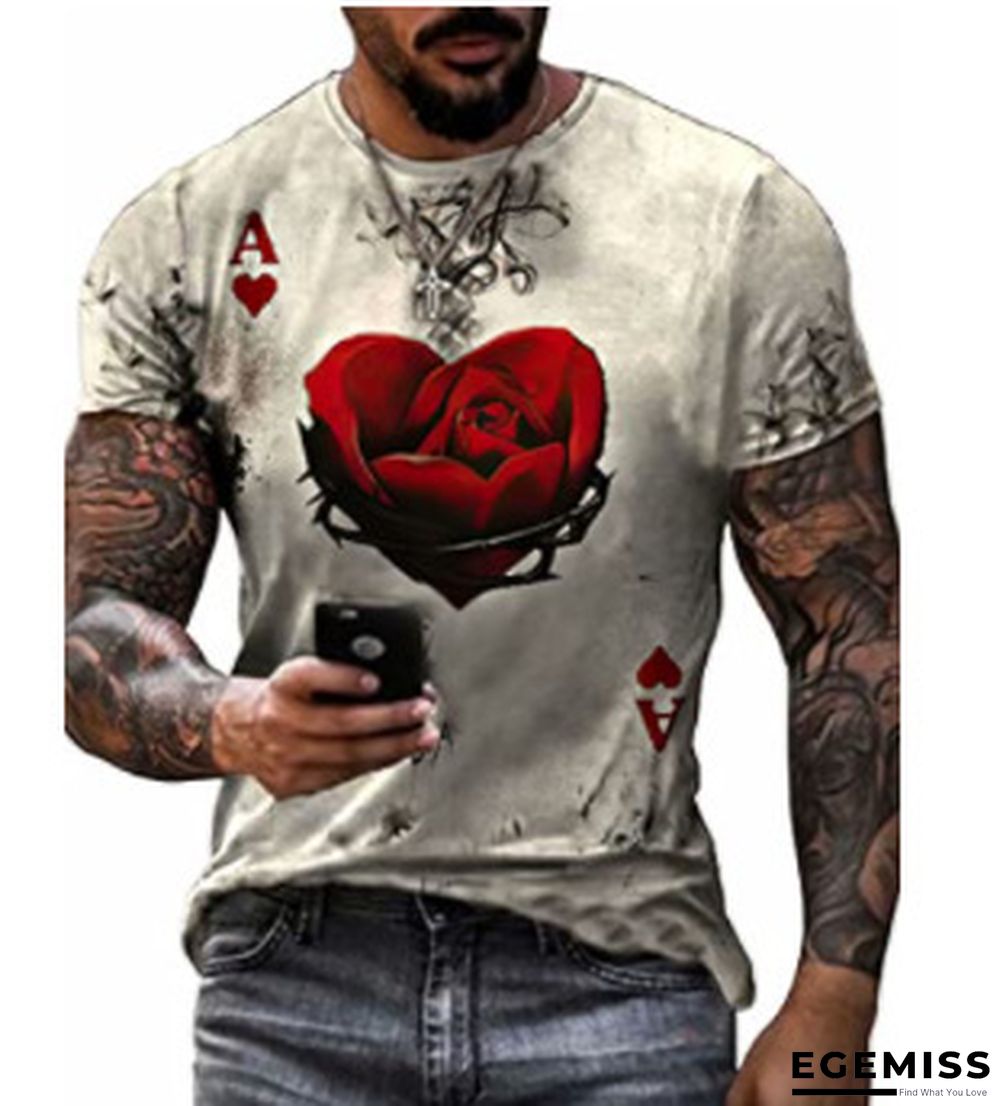 3D Digital Printed Red Hand Men's Casual Loose Short Sleeve T-shirt | EGEMISS