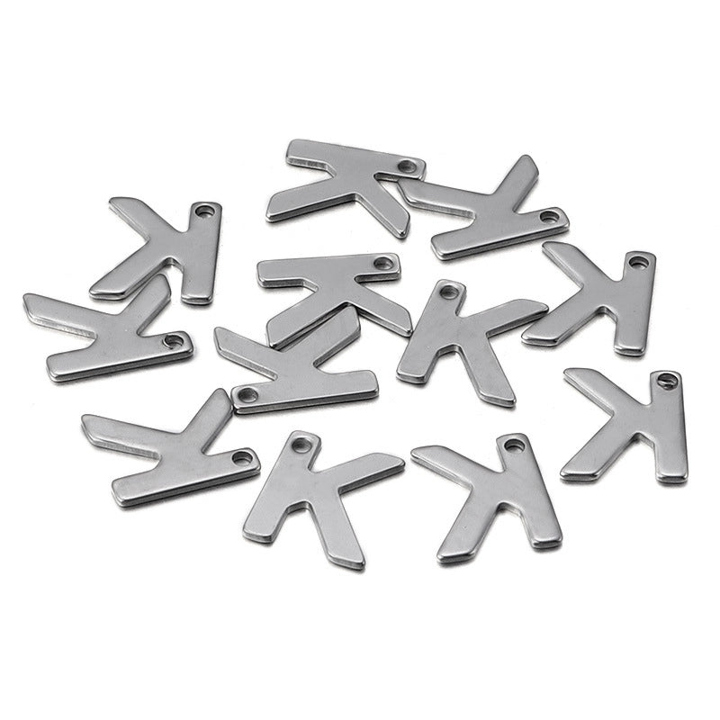 50 Pcs/package Minimalist Letter Stainless Steel Pendant Jewelry Accessories