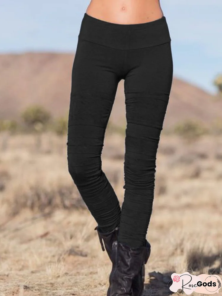 Solid Casual Pants