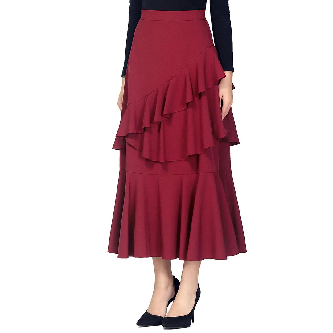 Slim Long Dress Package Hip Skirt Waist Solid Color Pencil Skirts