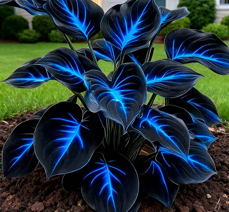 Glow in the Dark Garden - Rare Dark Blue Flame Hostas Seeds