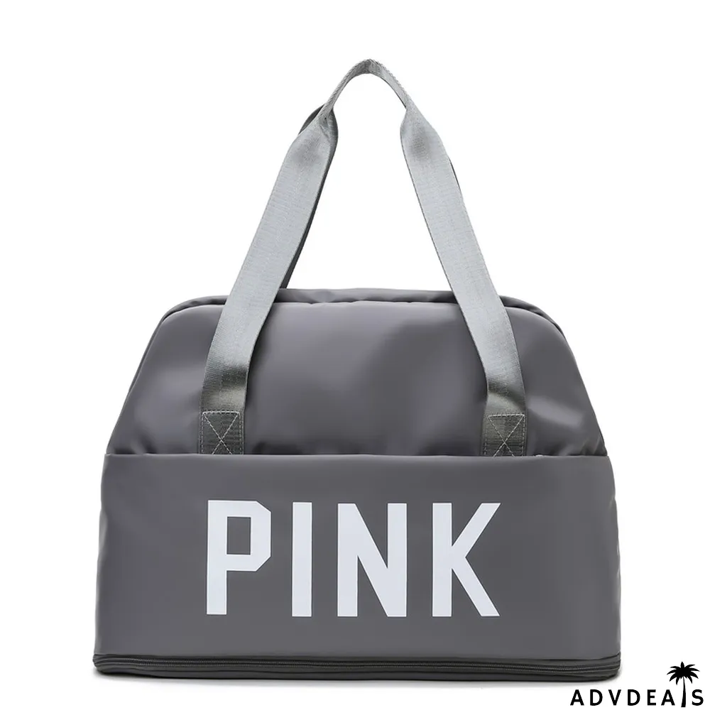 PINK Letter Print Dry and Wet Separation Extend Bag