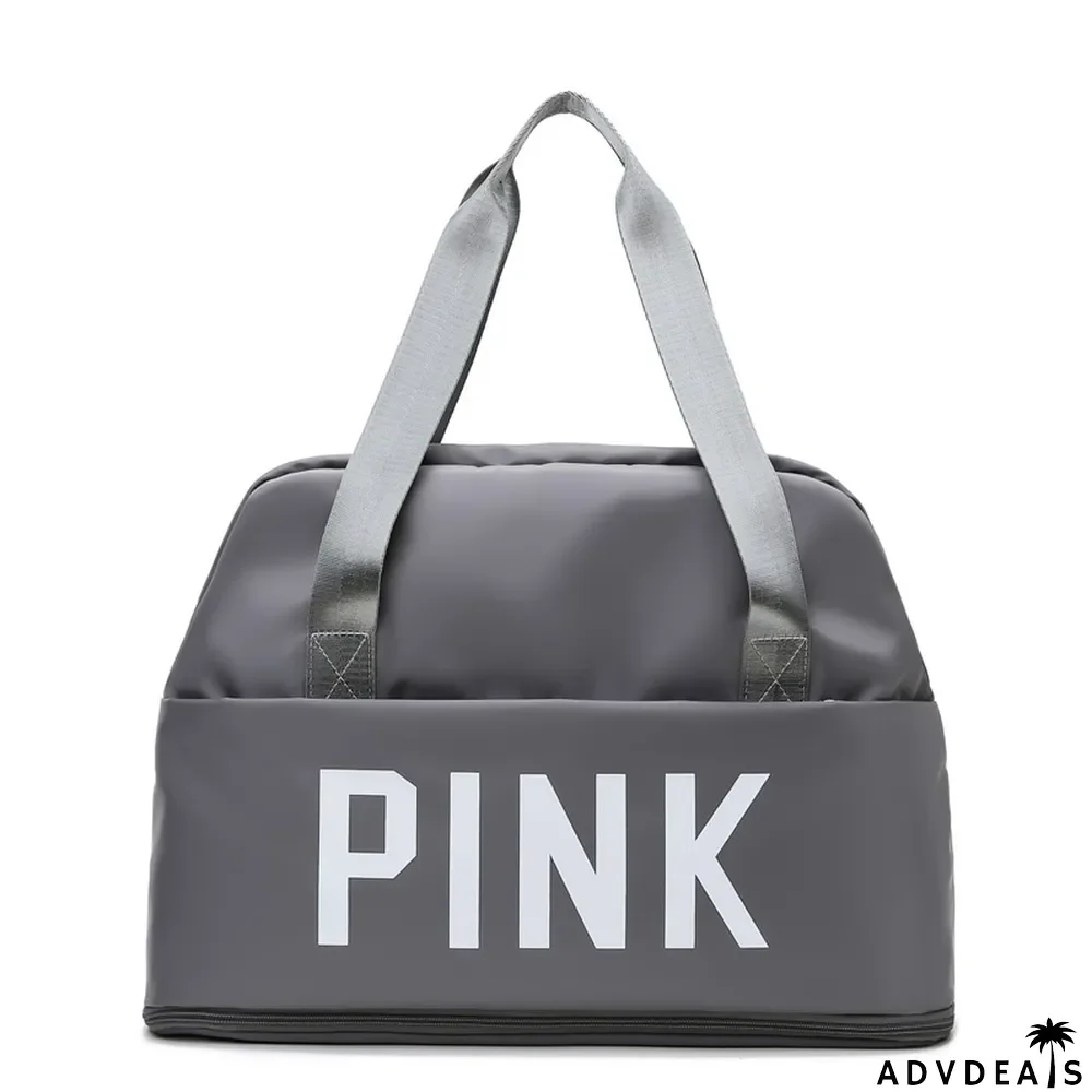 PINK Letter Print Dry and Wet Separation Extend Bag