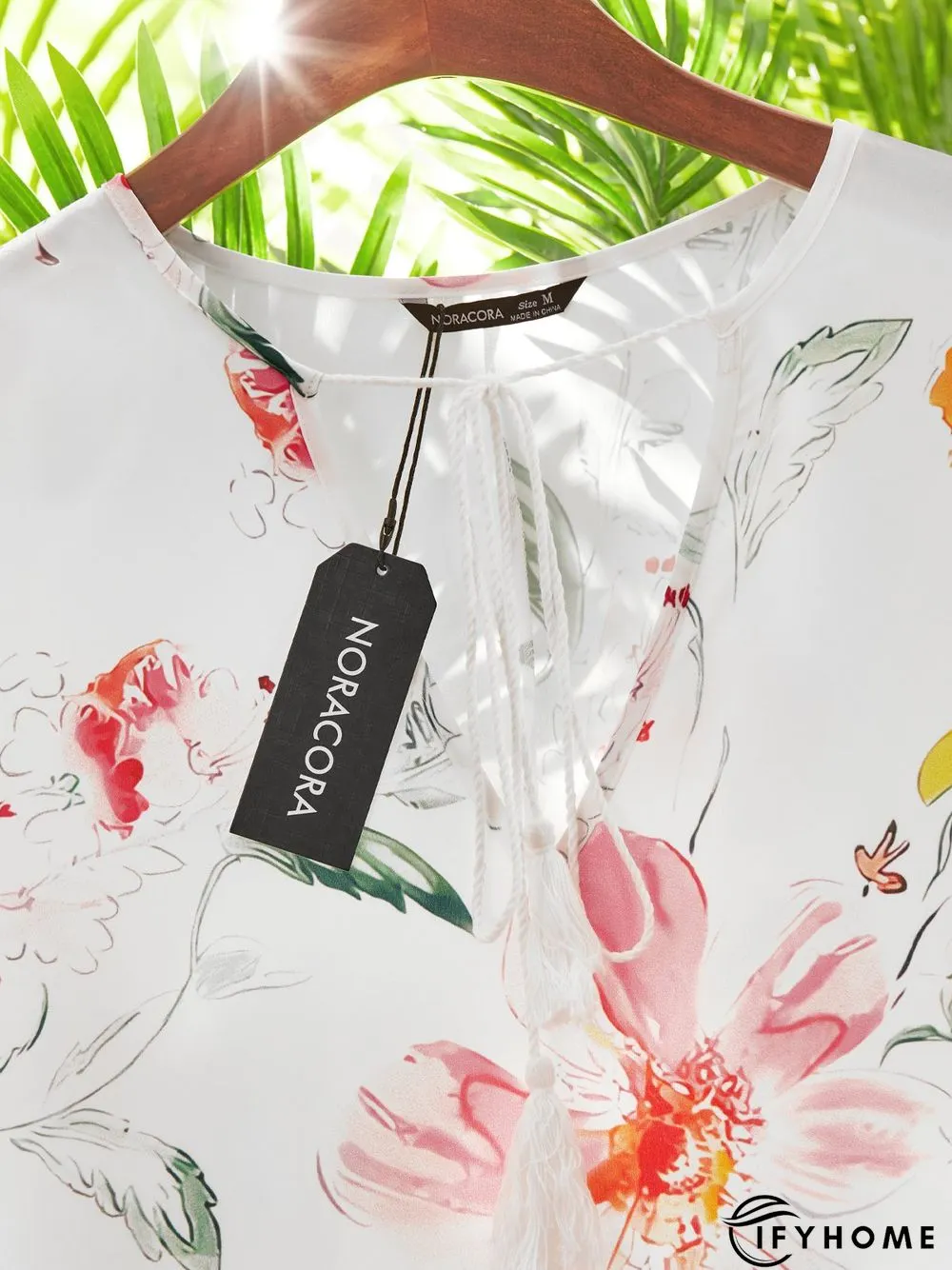 Casual Floral V Neck Short Sleeve Woven Dress | IFYHOME