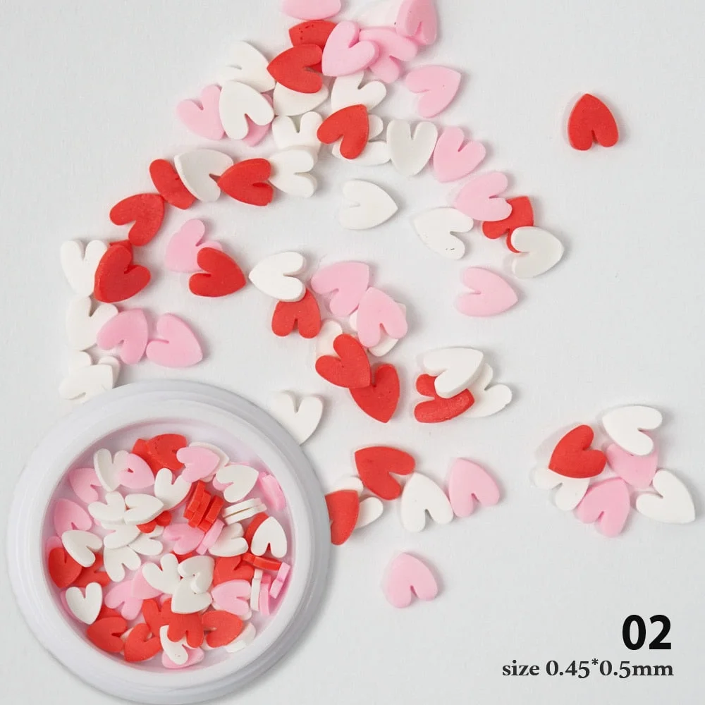 1Bag Mixed Colourful Heart Star Pearl Heart Nail Art Decorations Accessory Soft Nail Art Jewelry Manicure Accessories