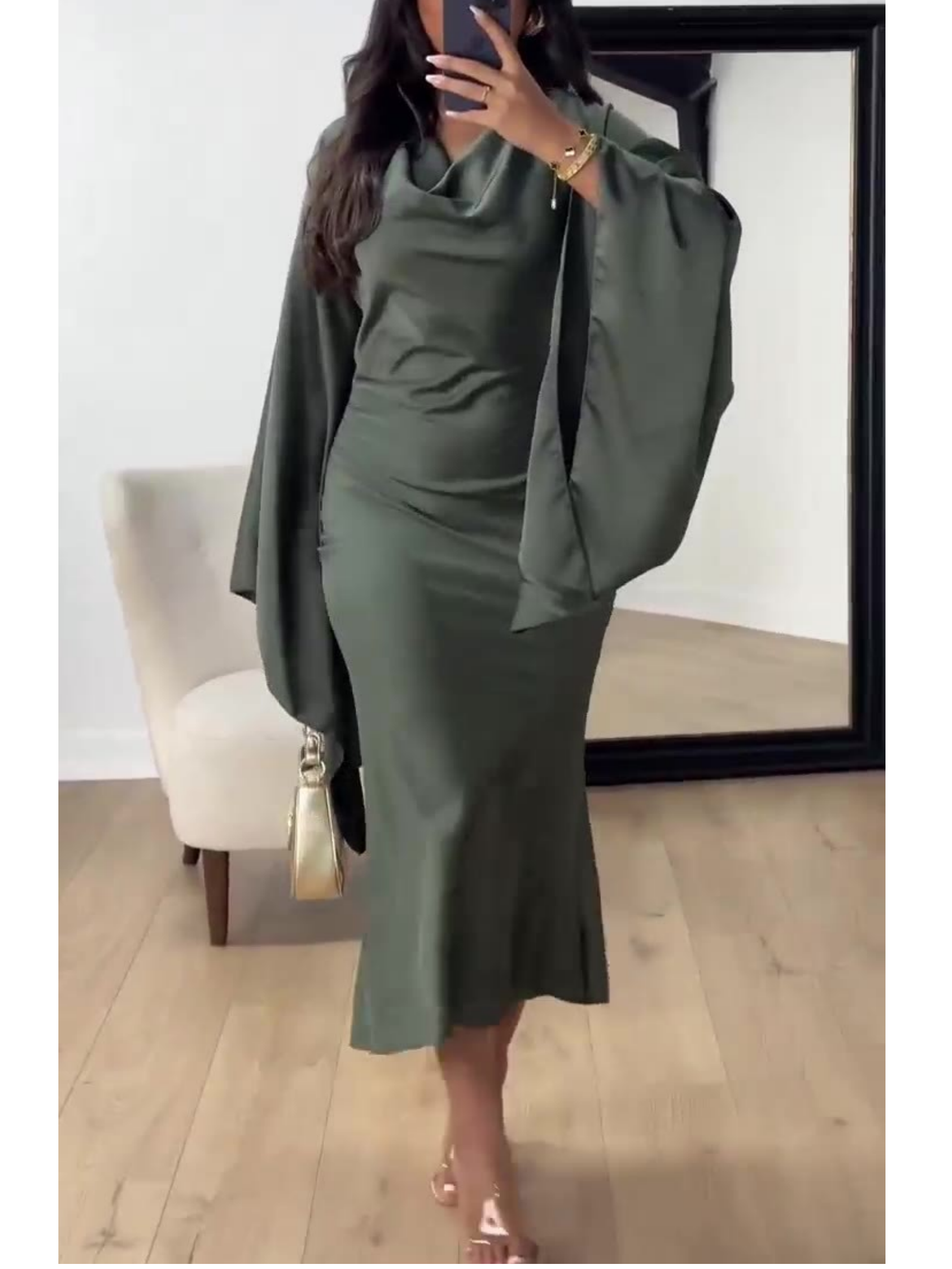 Stylish Bat-sleeve Waist-cinching Sexy Dress | Oxredo Shop Ramadan Sale
