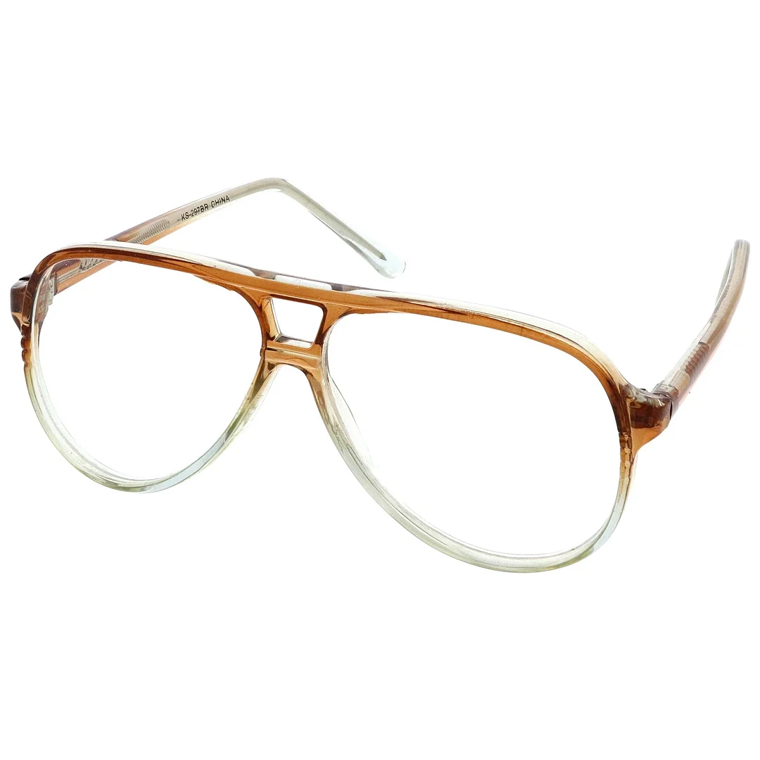 Retro Transparent Flat Top Teardrop Clear Lens Aviator Eyeglasses 56mm