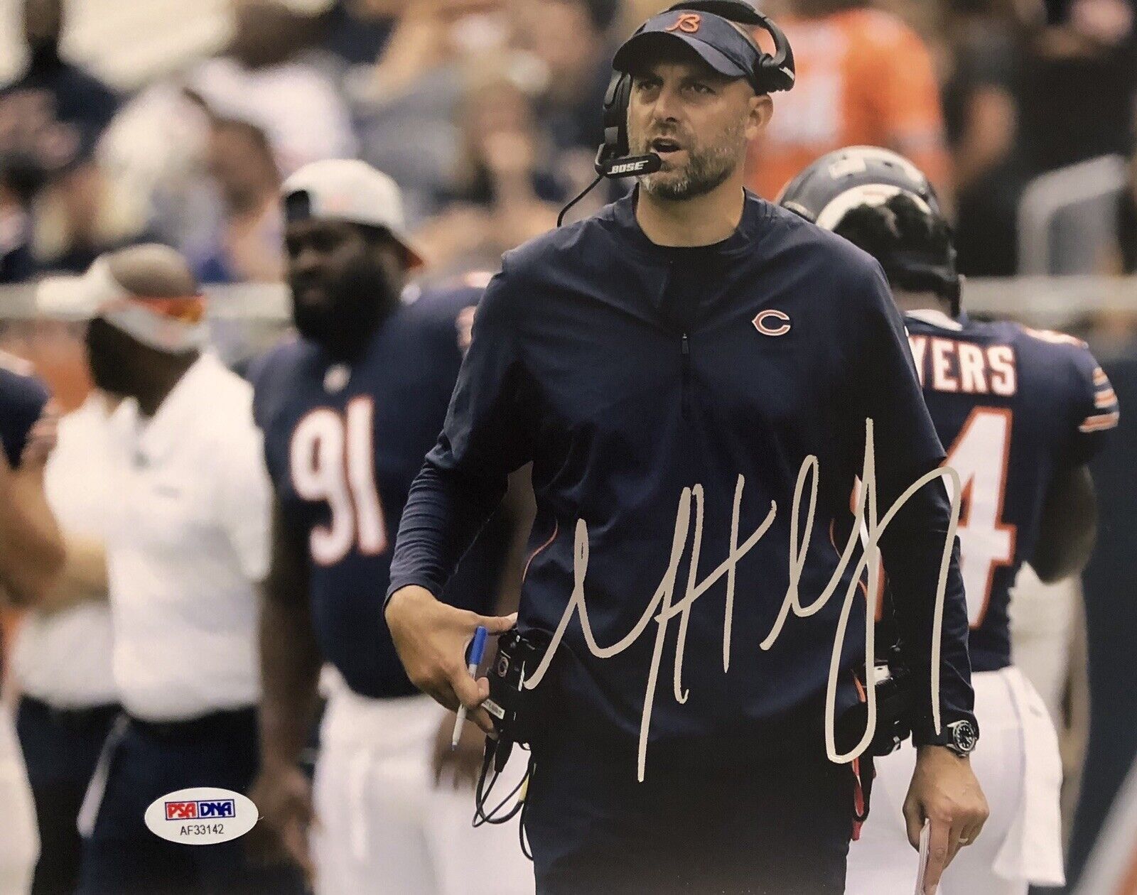 Matt Nagy Signed Autographed Chicago Bears 8x10 Photo Poster painting Super Bowl Psa/Dna