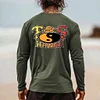 Men's Vintage Surfing Hawaii Print Crew Neck Long Sleeve T-Shirt by Inlyline