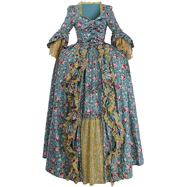 Women's Marie Antoinette Dress Court Rococo Ball Dresses Medieval Aristocrat Ball Gown
