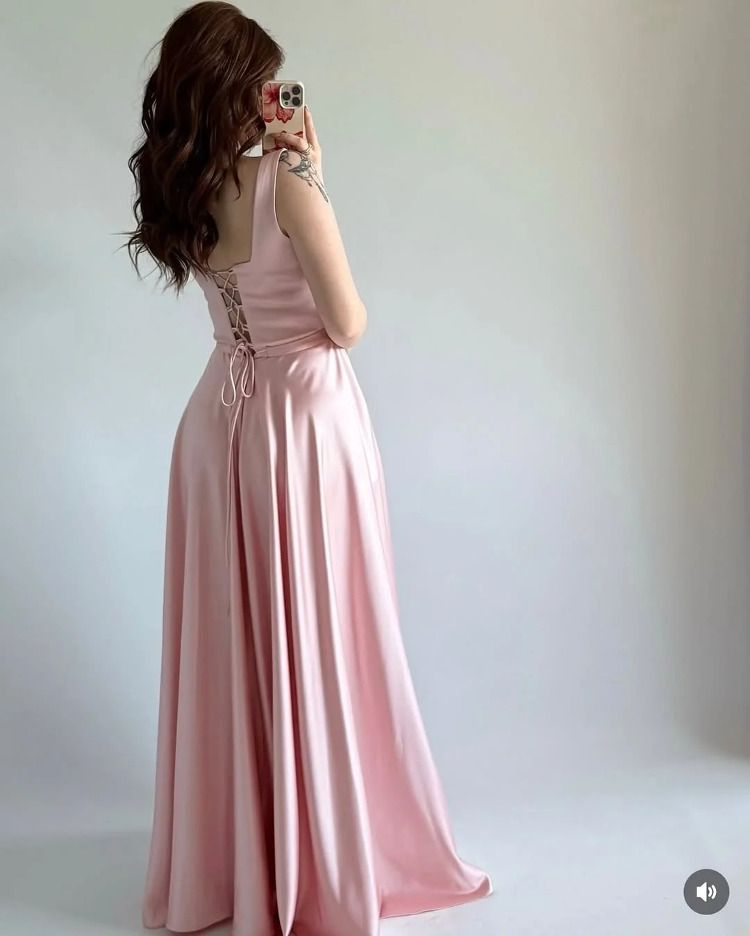 Elegant Pink Satin A-Line Sleeveless Square Prom Dress YK0216