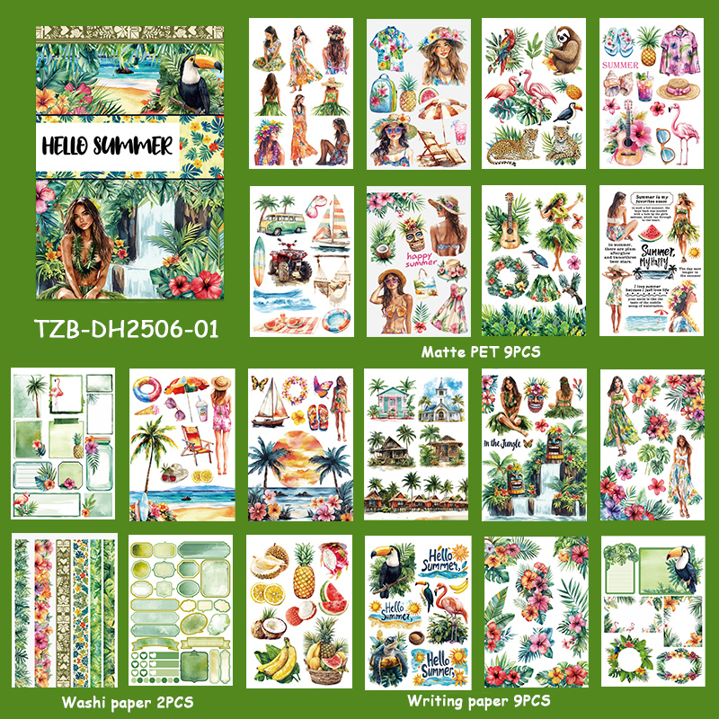 Sticker Book - Summer, Night, Seaside, Coffee, Magic