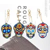 4pcs Diamond Painting Skull Ornament Keychain