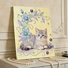 DIY Pearl Painting Cat for Home Wall Decor with Frame(40*30cm)