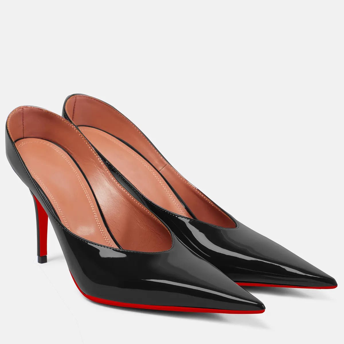 95mm Pointed Toe High Heel Red Bottoms Pumps Prom Shoes Sandals-vocosishoes