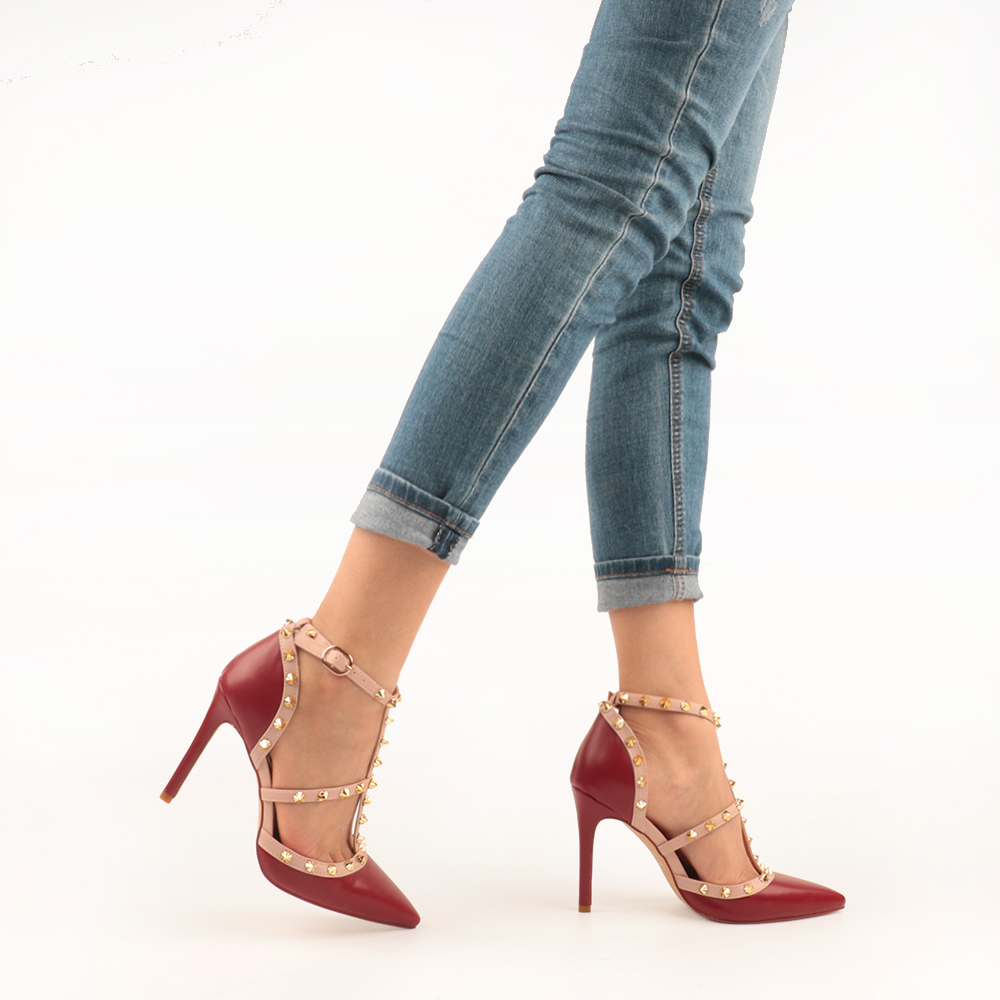 4" Rivets Studs Summer Strappy Shoes Party Wedding Heeled Sandals-MERUMOTE