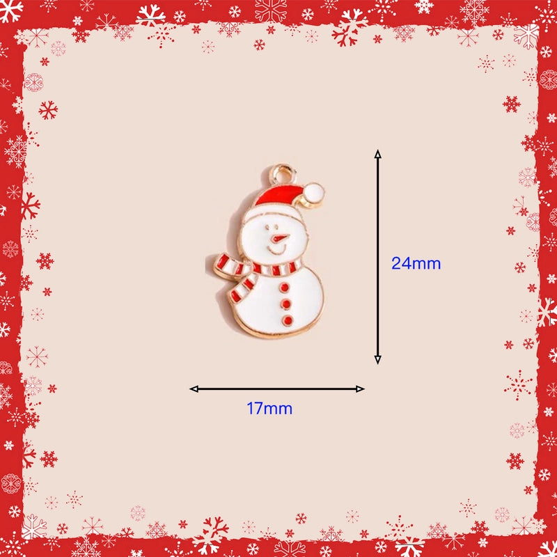 10 PCS/Package 13 * 20mm 15 * 22mm 17*24mm Alloy Rhinestones Bell Snowman Elk Pendant Jewelry Accessories