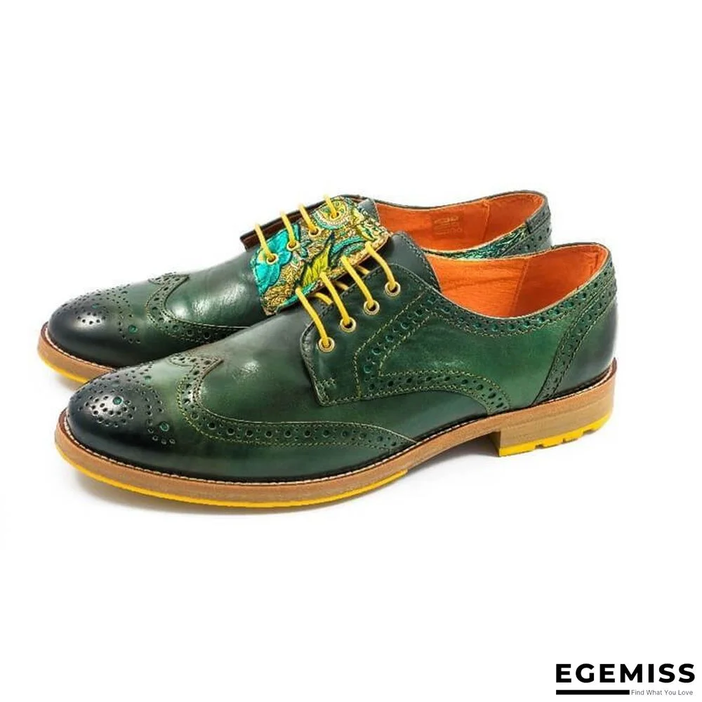 Handmade Paisley Pattern Oxford Leather Shoes | EGEMISS