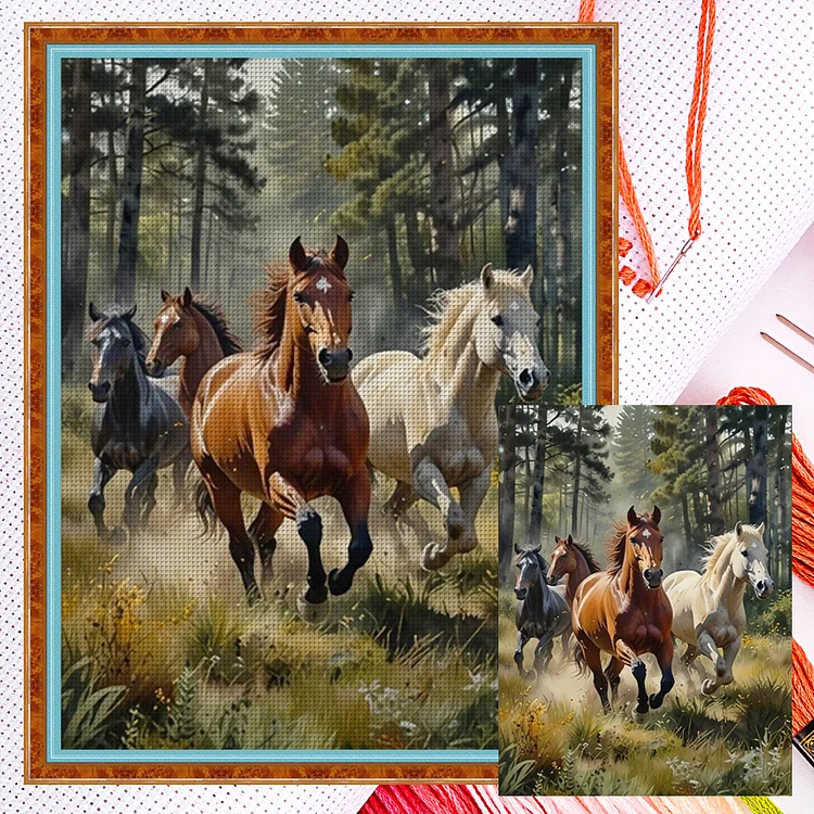 【Yishu Brand】Running Horse (40*55cm) 11CT Counted Cross Stitch gbfke