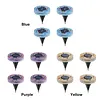 Outdoor LED Solar Lights Waterproof Mini Flat Solar Disc Light with Sturdy Ground Stakes Mosaic Landscape Lightning for Garden Walkway Driveway