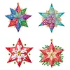 4Pcs Acrylic Special Shaped Christmas Star 5D DIY Diamond Art Brooch Jewelry Kit