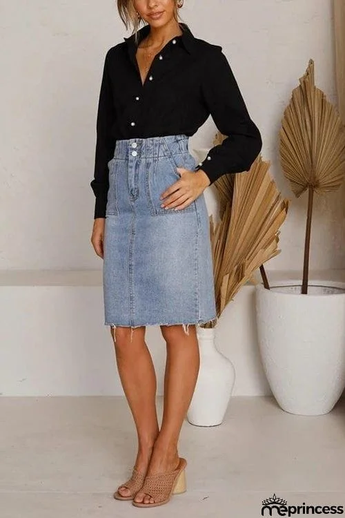 Button Cuffed Sleeve Shirt