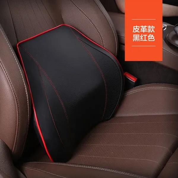 2021 New PU Leather Car Headrest Lumbar Auto Head Restraint Slow Rebound Pillow Reduce Neck Pain For Driving