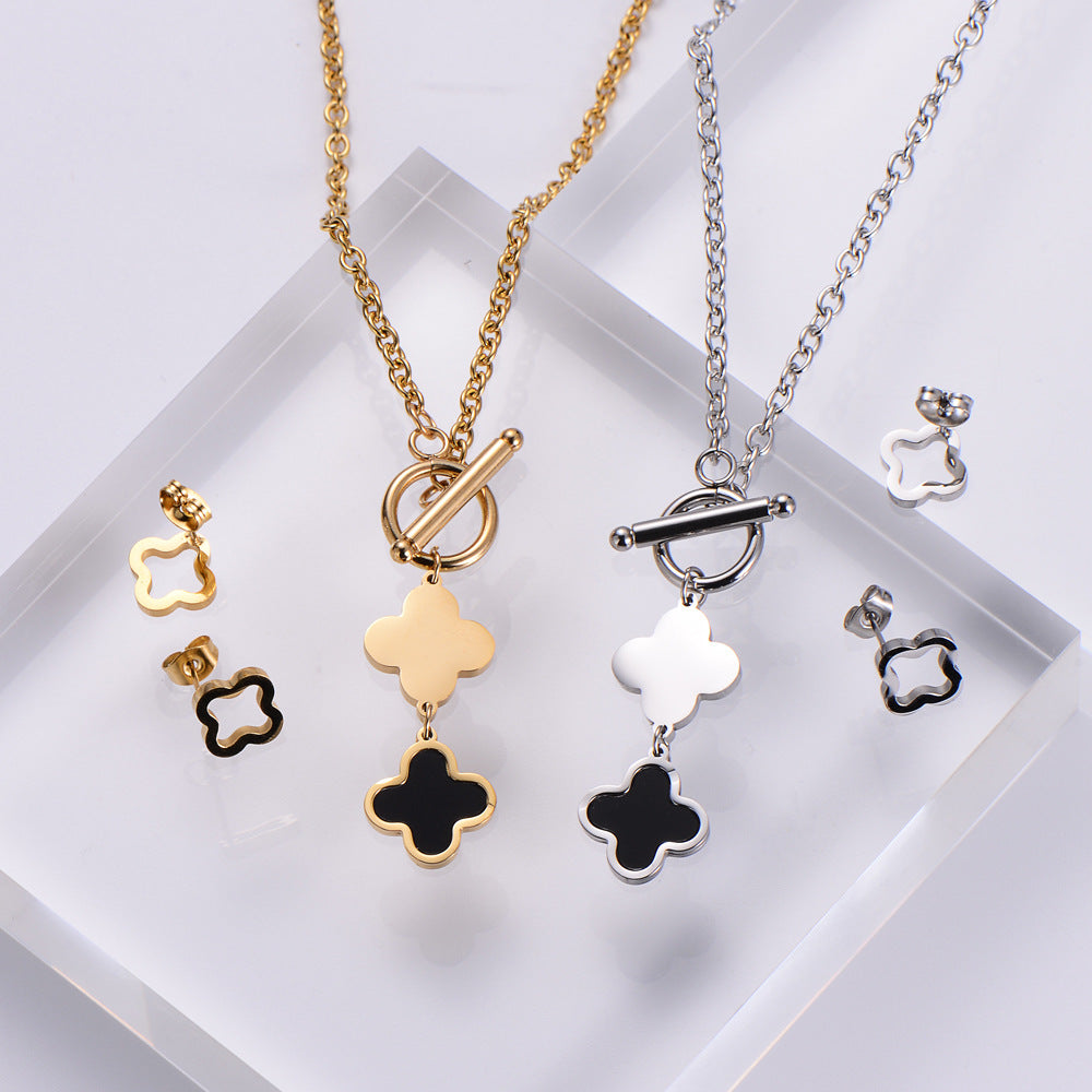 Expressive Four-leaf Clover Stainless Steel Pendants