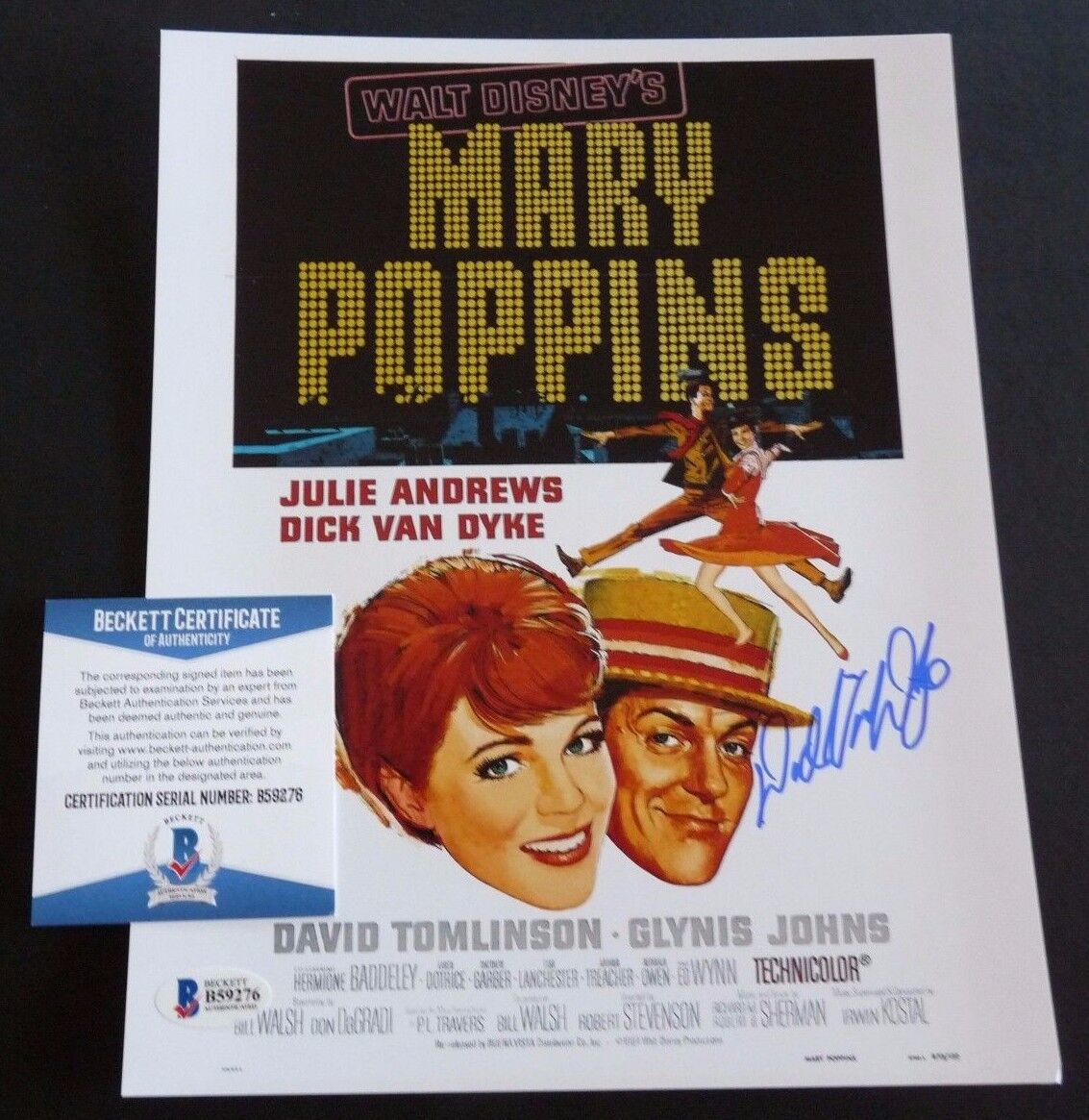 Dick Van Dyke Mary Poppins Signed Autographed 8x10 Photo Poster painting BAS Certified #1