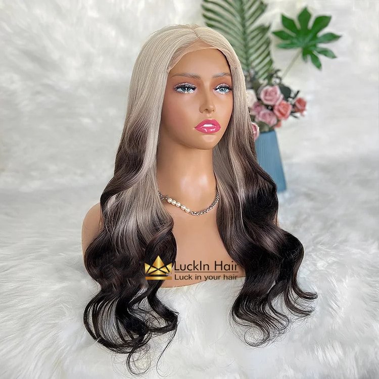 Fiona | Luxurious Soft Wave Ombre Blonde to Brown Raw Hair Wig