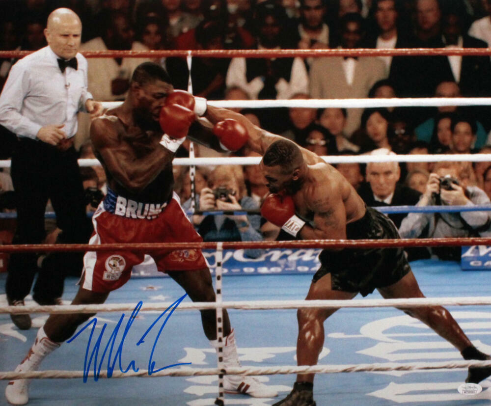 Mike Tyson Autographed 16x20 Landing Punch Photo Poster painting- JSA W Auth *Left