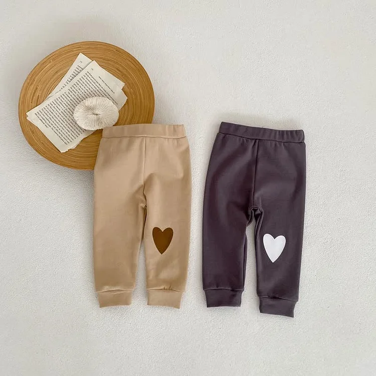 Baby Heart Patch Casual Pants