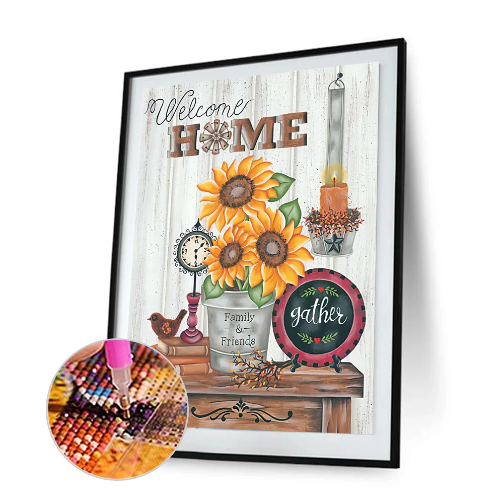 Full Round Diamond Painting 30*40cm - Sunflower Home
