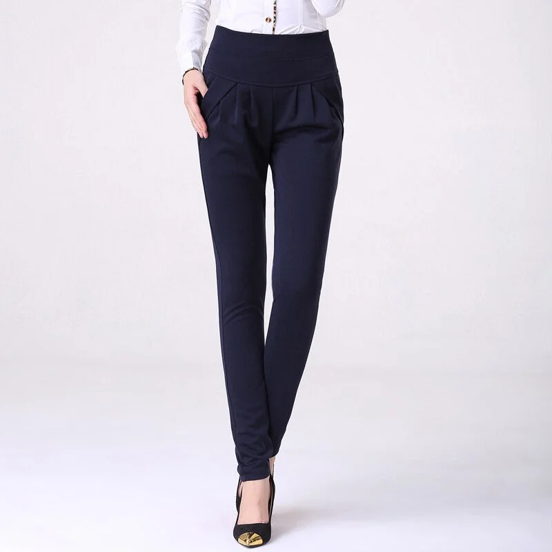 New Autumn Women Casual Loose High Waist Harem Pants Ladies Office Pants Plus Size Trousers S~4XL 5XL 6XL Blue Red Khaki Brown