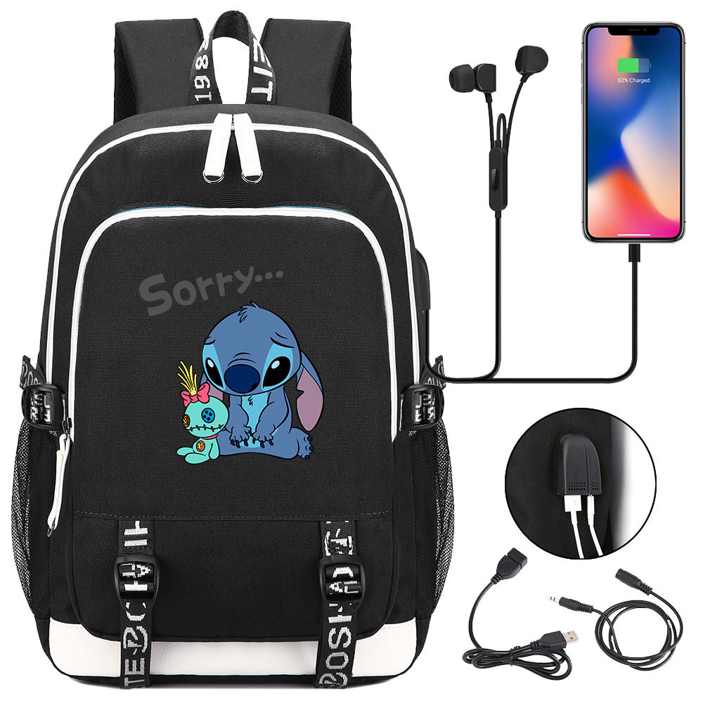 Stitching Together Comfort and Style: Double-Sided Backpack with Multi-Pocket Large Capacity and Laptop Protection, USB Charging Cable Connectivity for 15-Inch Laptop - Popular Movie Theme-Mayoulove