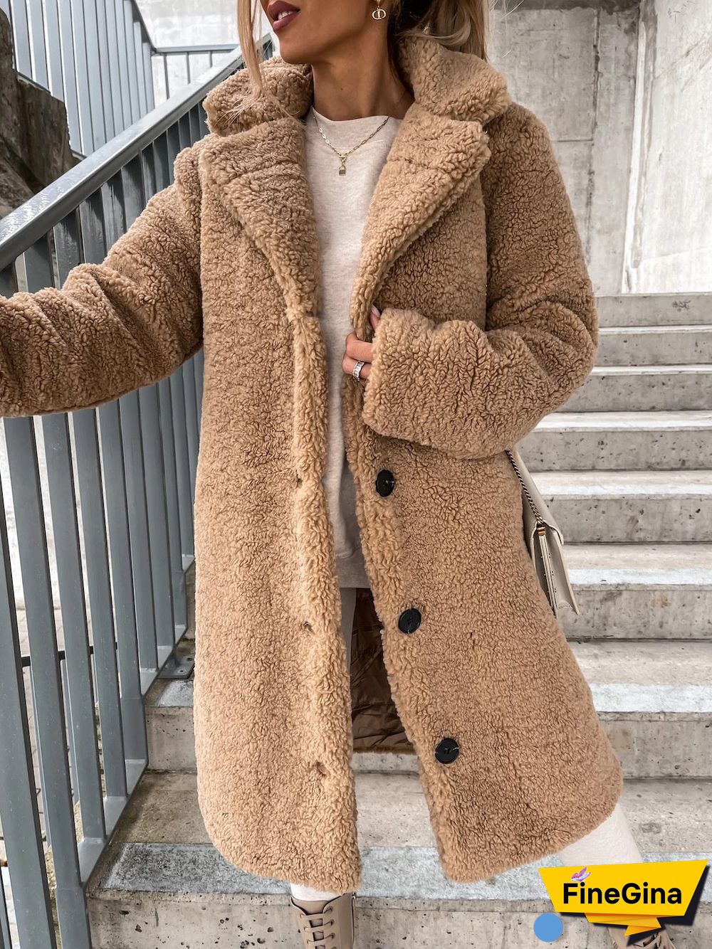 Women's  Long Sleeve V-neck Button Coats Tops