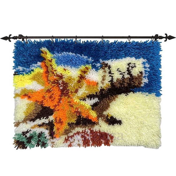 Starfish on Beach - Latch Hook Rug Kit veirousa