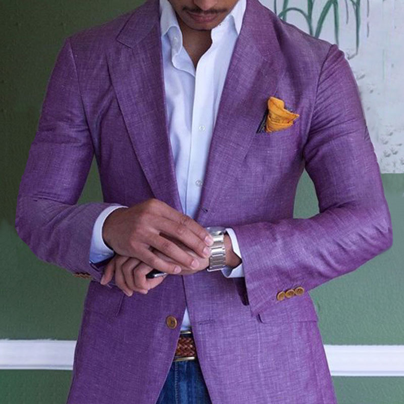 Business Single Breasted Two Buttons Lapel Collar Blazer