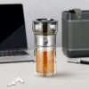 Modern Lazy Glass Tea Infuser Teapot, 3-in-1 Smart One Touch Tea Maker for Loose Leaf Tea Steeper with 9oz Double Walled Tea Cup