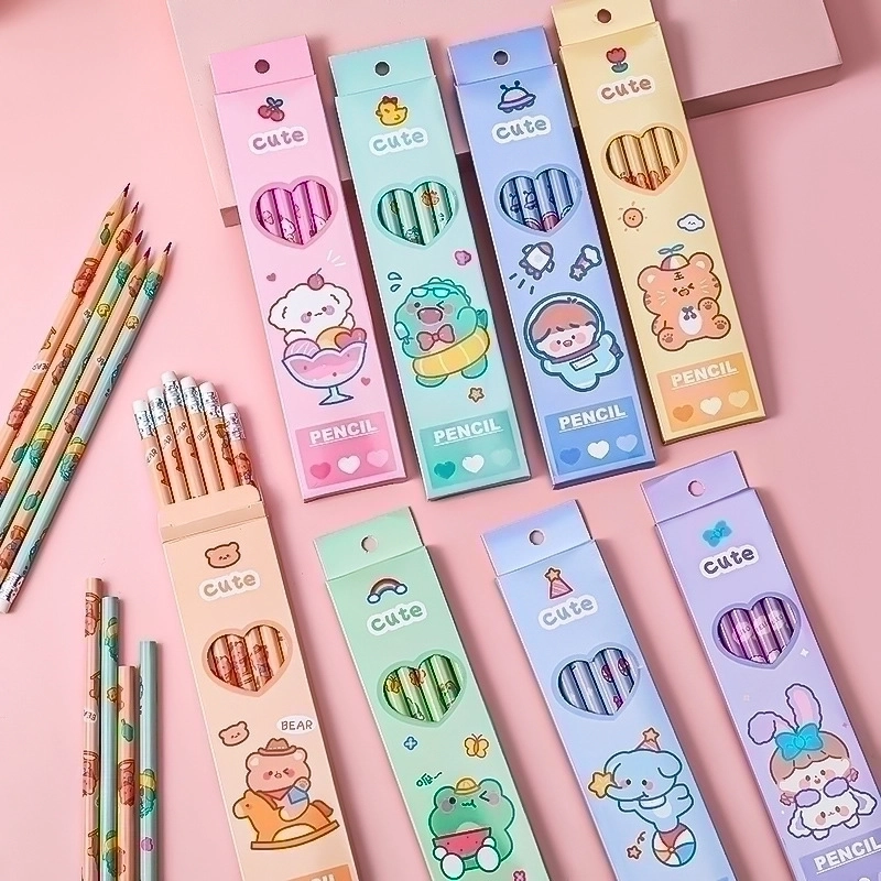 1 Set Animal Letter Learning Daily Wood Casual Minimalist Pencil