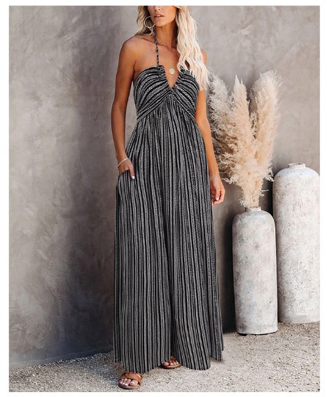 Holiday Style Adjustable Strap Backless Long Dress