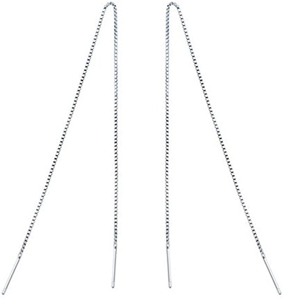 JAJAFOOK 925 Sterling Silver Simple Tassel Threader Drop Bar Party Earrings 6 Lengths