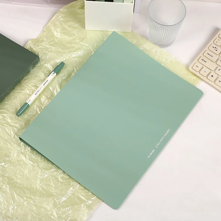 Journalsay A4 Gradient Color Green Folder 30 Pages Transparent Inner Page