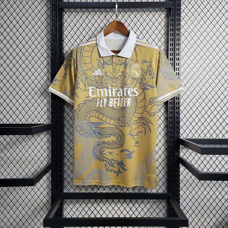 2023/2024 Real Madrid Chinese Gold Dragon Football Shirt